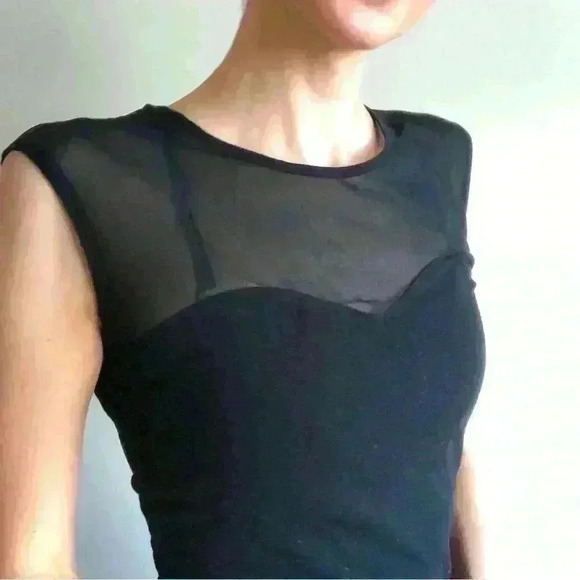 Garage Y2K Women’s Black Sheer Romantic Witchy Gothic Grunge Pink Top Small - Picture 2 of 6